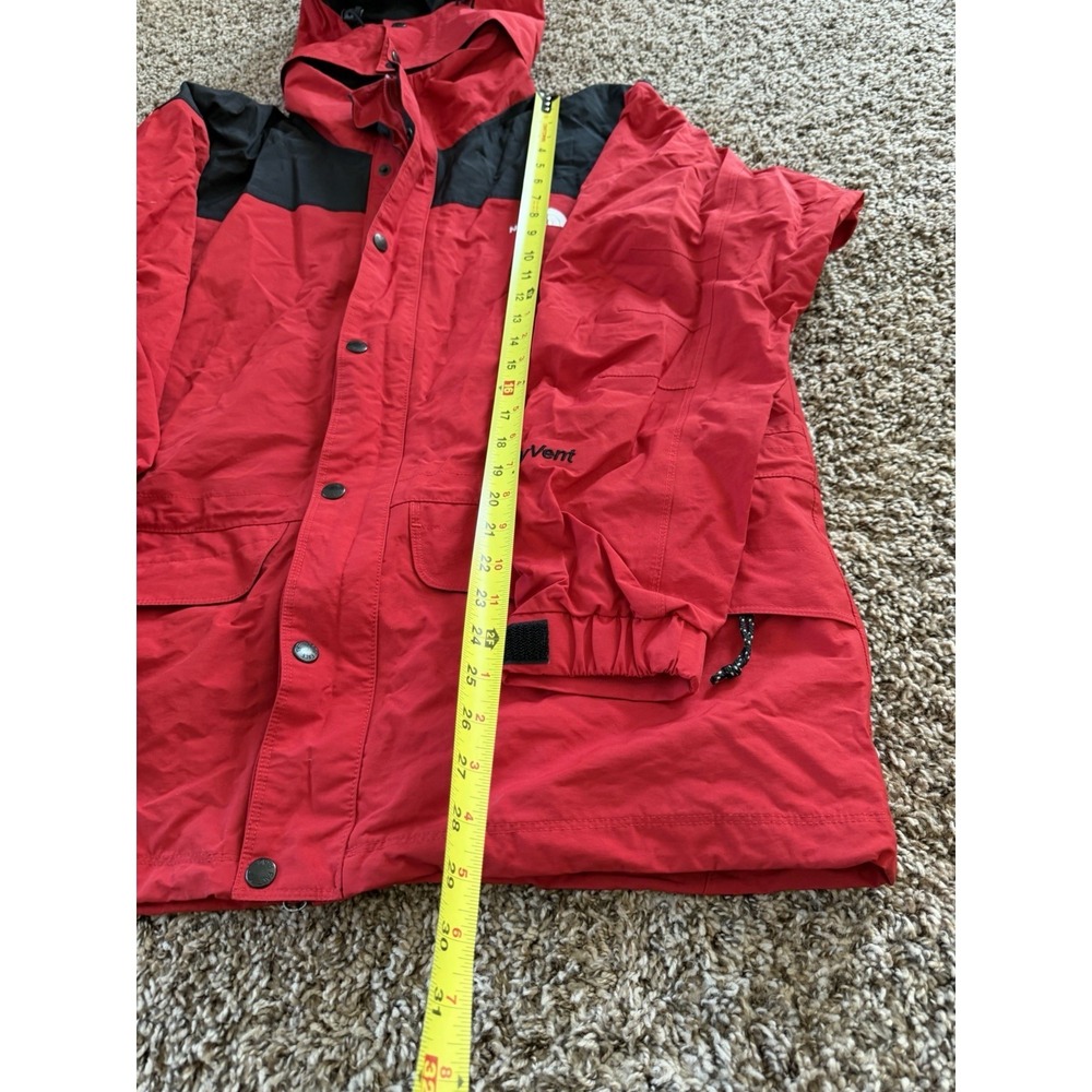 Vintage The North Face Jacket Mens Large Red Hooded Waterproof Parka HyVent - Picture 3 of 5